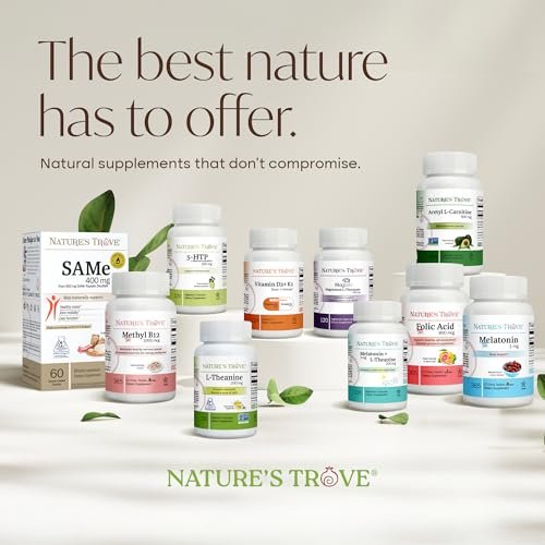 Nature's Trove SAM-e 400mg 30 magensaftresistente Kapseln - Vegan, Koscher, Nicht-GVO, Sojafrei, Glutenfrei - Stimmungs- und Gelenkunterstützung - Kaltgeformte Blisterverpackung