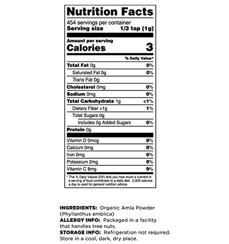 Terrasoul Superfoods Bio Amla-Pulver (Amalaki), 454 g – Reich an Antioxidantien und Vitamin C | Unterstützt das Immunsystem