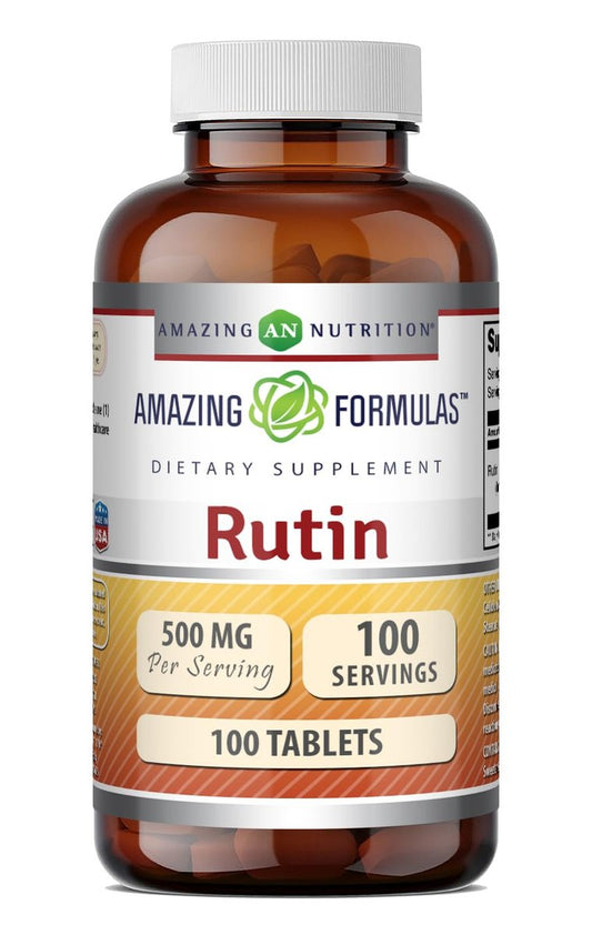 Amazing Formulas Rutin 500 mg Tabletten – 100 Stück, Non-GMO, glutenfrei, hergestellt in den USA