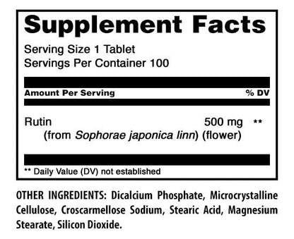 Amazing Formulas Rutin 500 mg Tabletten – 100 Stück, Non-GMO, glutenfrei, hergestellt in den USA