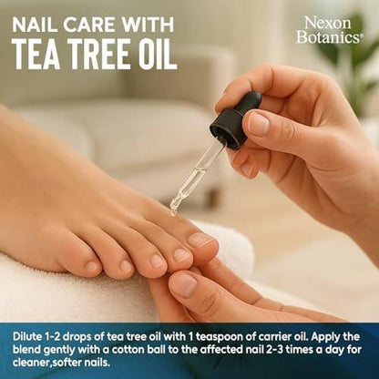 Bio Teebaumöl 30 ml – Reines, natürliches Öl für Aromatherapie, Diffuser, DIY, Kerzen- und Seifenherstellung – Nexon Botanics
