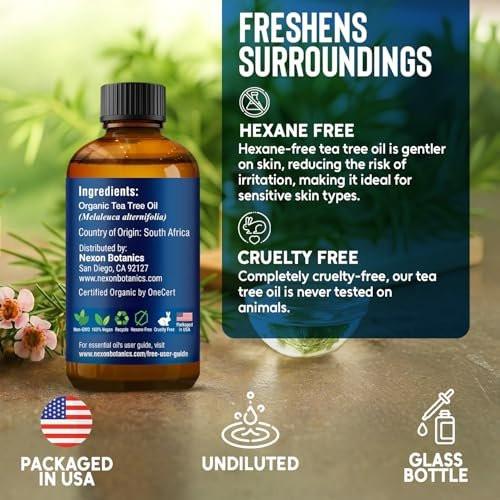 Bio Teebaumöl 30 ml – Reines, natürliches Öl für Aromatherapie, Diffuser, DIY, Kerzen- und Seifenherstellung – Nexon Botanics
