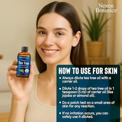 Bio Teebaumöl 30 ml – Reines, natürliches Öl für Aromatherapie, Diffuser, DIY, Kerzen- und Seifenherstellung – Nexon Botanics