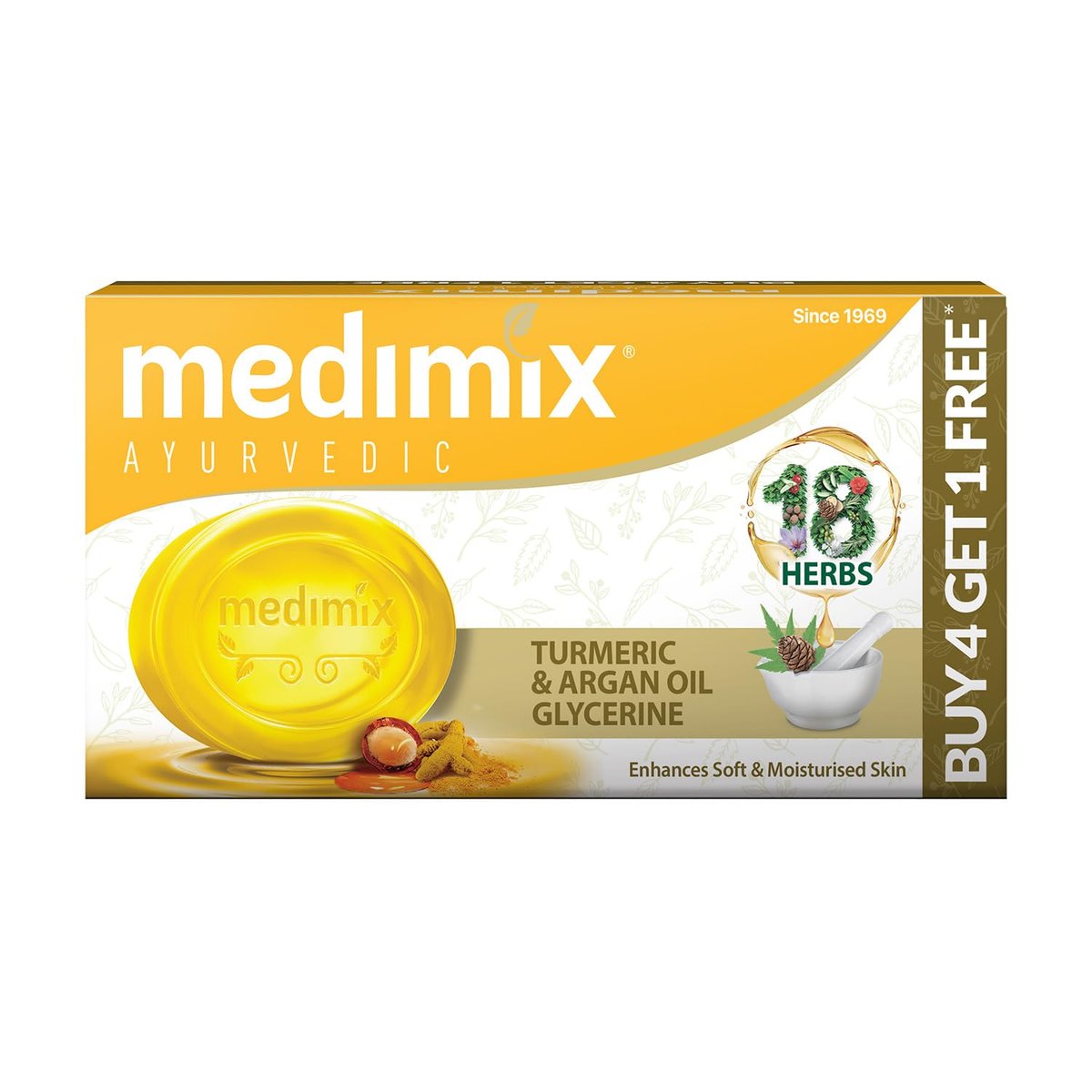 Medimix Ayurvedic Kurkuma & Arganöl Badeseife, 125g (4+1 Angebotspack)