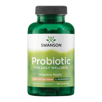 Swanson Probiotikum - Verdauungsgesundheit mit 1 Milliarde KBE pro Kapsel - Natürliche Formel zur Unterstützung der Darmregelmäßigkeit und des täglichen Wohlbefindens (120 Kapseln)