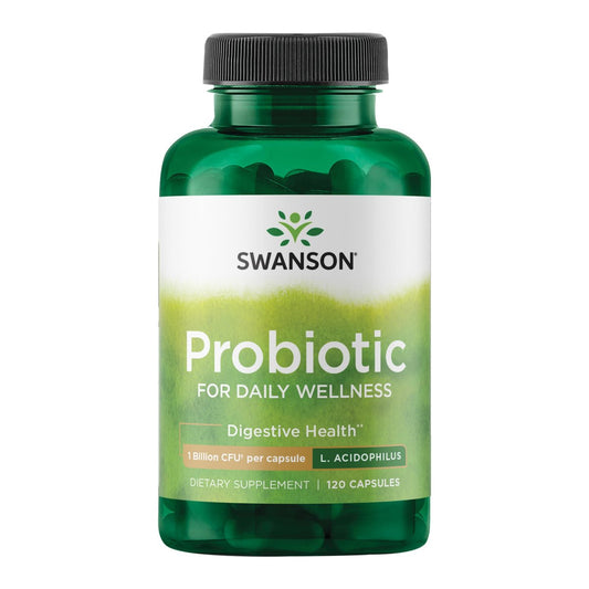 Swanson Probiotikum - Verdauungsgesundheit mit 1 Milliarde KBE pro Kapsel - Natürliche Formel zur Unterstützung der Darmregelmäßigkeit und des täglichen Wohlbefindens (120 Kapseln)