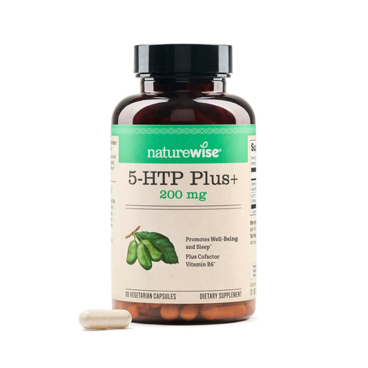 NatureWise 5-HTP 200 mg Kapseln – Stimmungsunterstützung & natürliches Schlafmittel für Erwachsene – Verzögerte Freisetzung, vegan – 60 Kapseln (2-Monats-Vorrat)