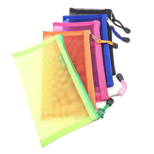 5er-Pack Mehrzweck-Nylon-Mesh-Kosmetiktasche, Make-up-Reiseetui, Stifteetui, Reiseorganizer