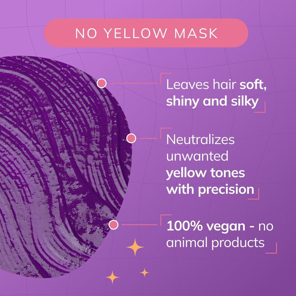 Fanola No Yellow Purple Haarmaske - Saure pH-Tiefenpflege für blondes, gebleichtes & graues Haar - Intensives Violett-Pigment neutralisiert Gelbstich (1 Liter)