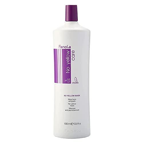 Fanola No Yellow Purple Haarmaske - Saure pH-Tiefenpflege für blondes, gebleichtes & graues Haar - Intensives Violett-Pigment neutralisiert Gelbstich (1 Liter)