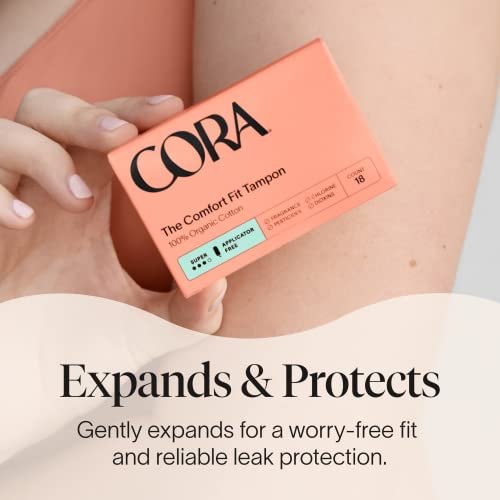 Cora Bio-Tampons ohne Applikator – Super Plus, 36 Stück, 100 % Bio-Baumwolle