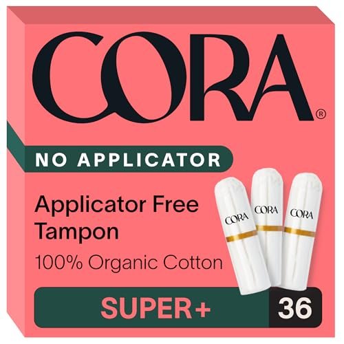 Cora Bio-Tampons ohne Applikator – Super Plus, 36 Stück, 100 % Bio-Baumwolle