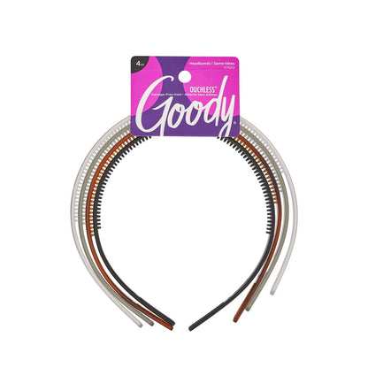 Goody Classics Frost Stirnband für Damen, 4er-Pack (Klare, Graue, Schildpatt- und Schwarze Ausführung)