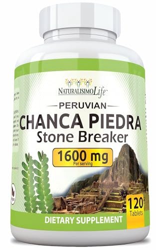 NaturalisimoLife Chanca Piedra 1600 mg pro Portion – 120 Tabletten – Peruanischer Chanca Piedra