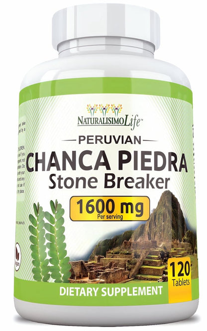 NaturalisimoLife Chanca Piedra 1600 mg pro Portion – 120 Tabletten – Peruanischer Chanca Piedra
