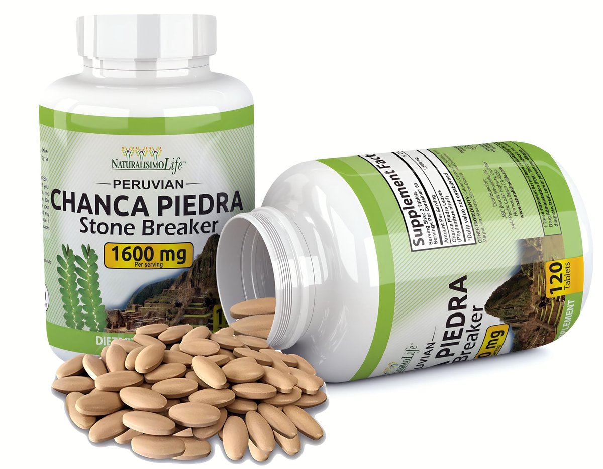 NaturalisimoLife Chanca Piedra 1600 mg pro Portion – 120 Tabletten – Peruanischer Chanca Piedra