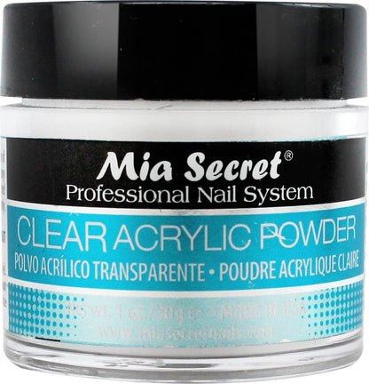 Mia Secret Klar Acrylpulver (1 oz) – Transparentes Nail Acrylic Powder für professionelle Nagelmodellagen