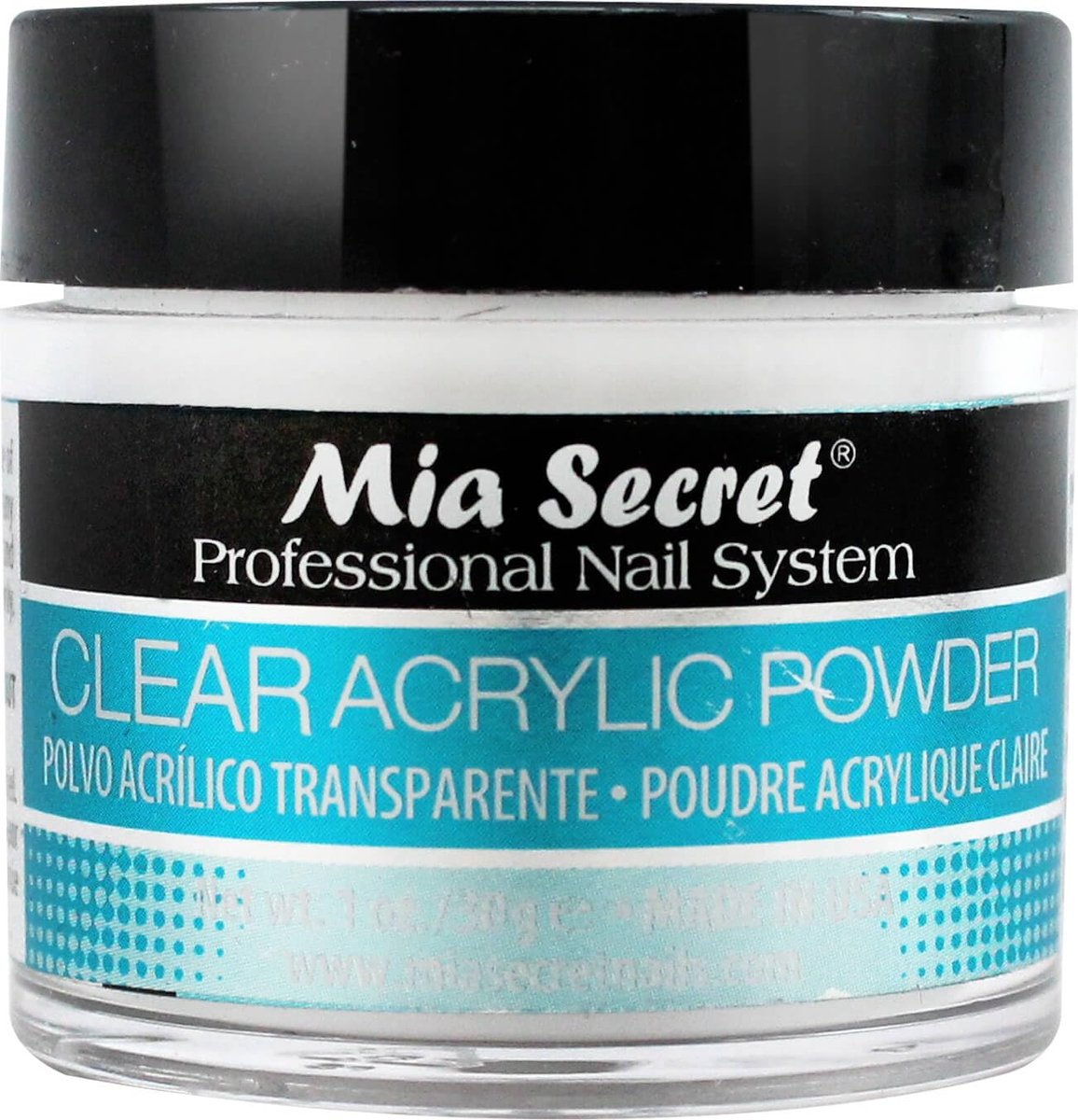 Mia Secret Klar Acrylpulver (1 oz) – Transparentes Nail Acrylic Powder für professionelle Nagelmodellagen