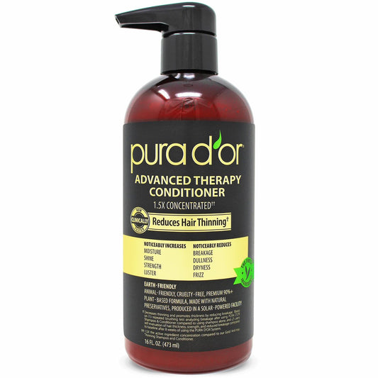 PURA D'OR Advanced Therapy Conditioner (473 ml) – Feuchtigkeit, Stärke, Volumen & Textur für alle Haartypen, ohne Sulfate, mit Arganöl & Biotin (Verpackung kann variieren)