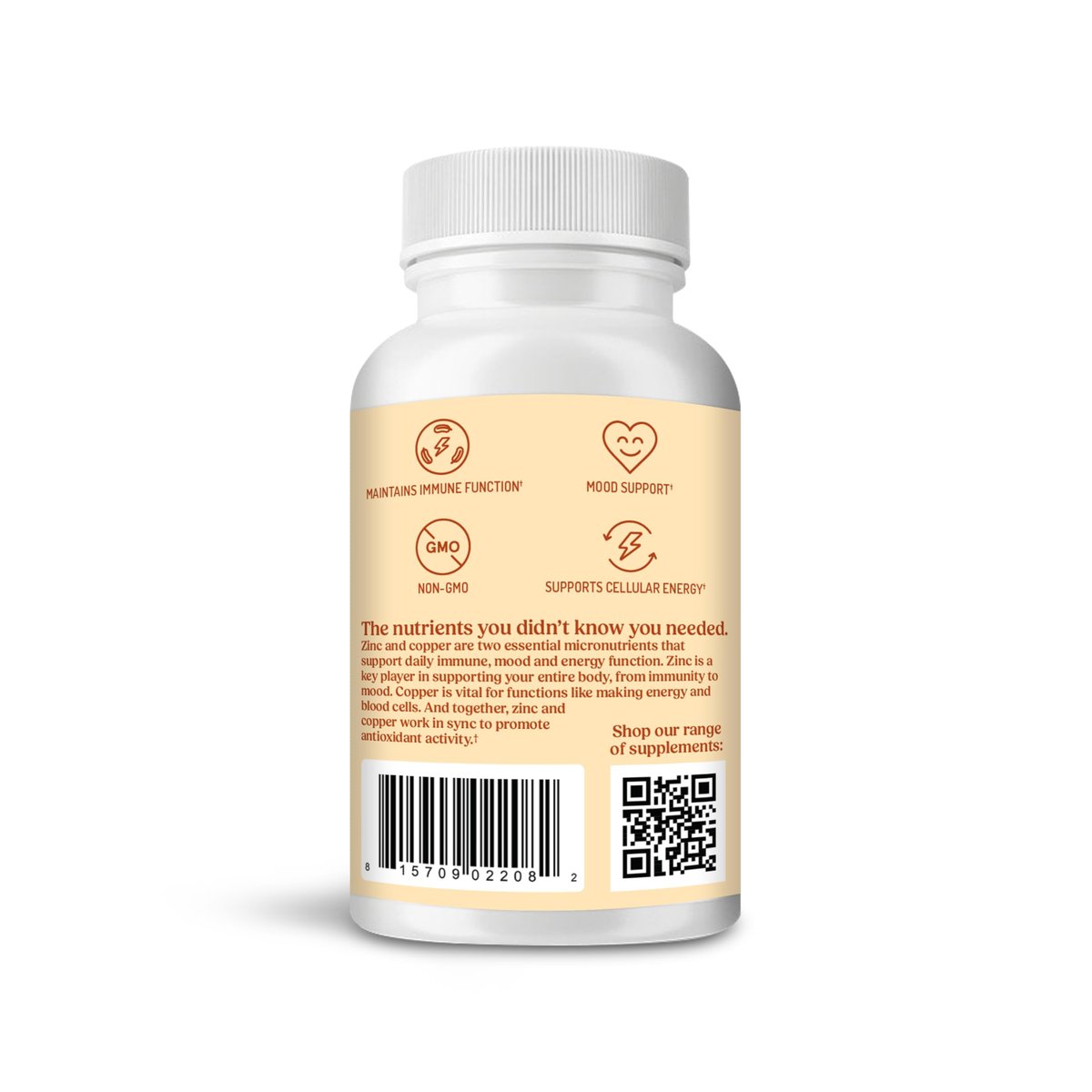 Bulletproof Zink mit Kupfer Kapseln, 60 Stück, Mineralien und Antioxidantien für Immunität und Stimmung