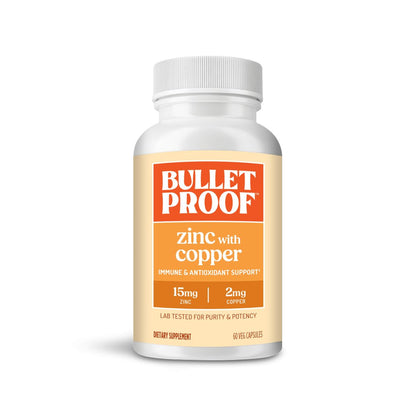 Bulletproof Zink mit Kupfer Kapseln, 60 Stück, Mineralien und Antioxidantien für Immunität und Stimmung