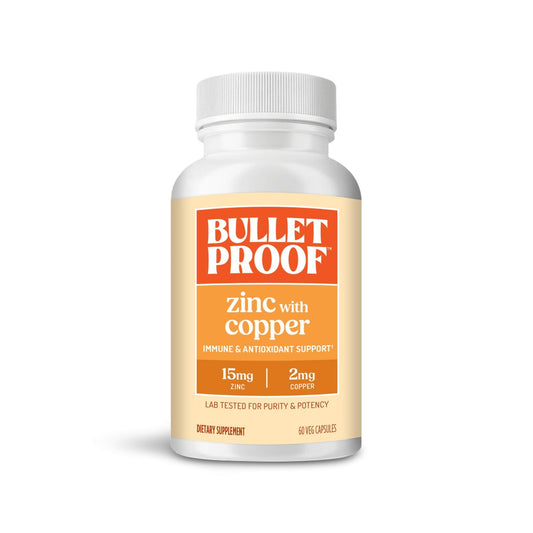 Bulletproof Zink mit Kupfer Kapseln, 60 Stück, Mineralien und Antioxidantien für Immunität und Stimmung