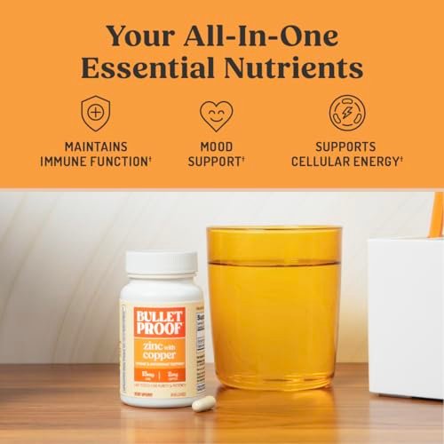 Bulletproof Zink mit Kupfer Kapseln, 60 Stück, Mineralien und Antioxidantien für Immunität und Stimmung