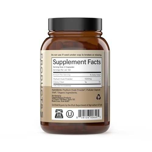 Bio Flohsamenschalen Kapseln 660mg – Ballaststoff Kapseln für Verdauungsregulierung, Darmreinigung, ungewürztes Vollfaserpulver, vegetarisch, glutenfrei, tägliche Unterstützung