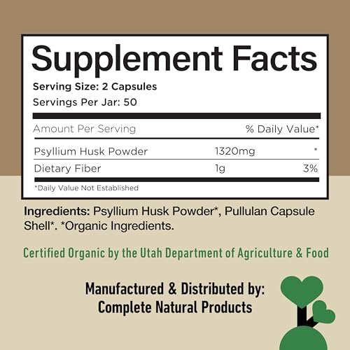Bio Flohsamenschalen Kapseln 660mg – Ballaststoff Kapseln für Verdauungsregulierung, Darmreinigung, ungewürztes Vollfaserpulver, vegetarisch, glutenfrei, tägliche Unterstützung