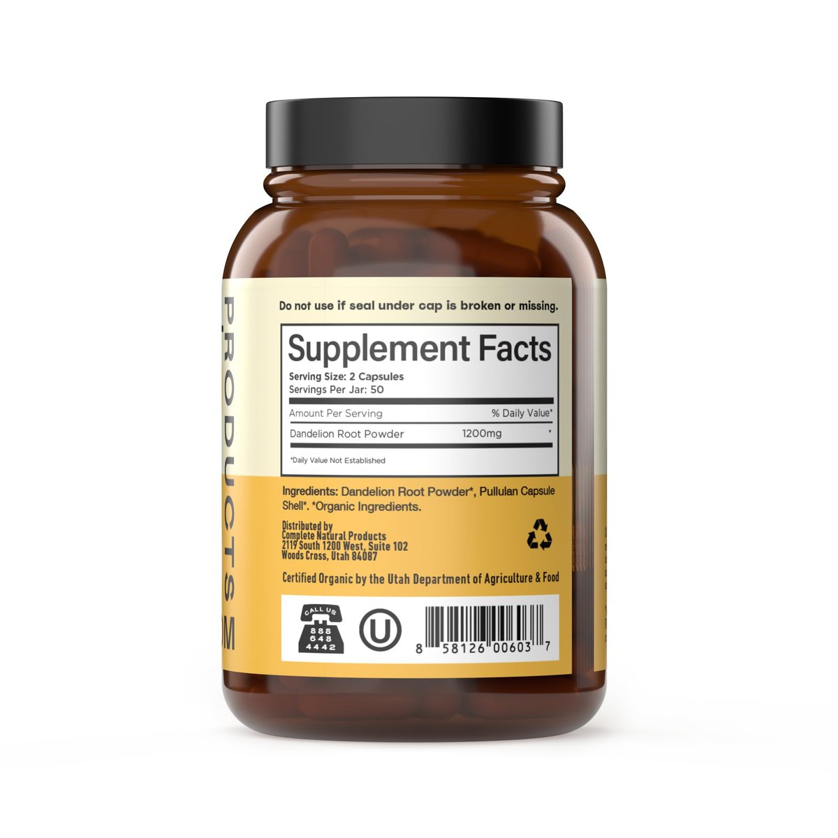 Bio Löwenzahnwurzel Kapseln 600mg – Löwenzahn Ergänzung für Leberreinigung und Verdauungsunterstützung, Vegan, Non-GMO, Glutenfrei, Hergestellt in USA
