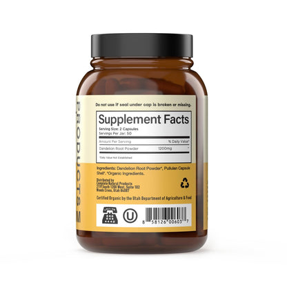 Bio Löwenzahnwurzel Kapseln 600mg – Löwenzahn Ergänzung für Leberreinigung und Verdauungsunterstützung, Vegan, Non-GMO, Glutenfrei, Hergestellt in USA