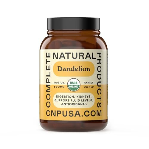 Bio Löwenzahnwurzel Kapseln 600mg – Löwenzahn Ergänzung für Leberreinigung und Verdauungsunterstützung, Vegan, Non-GMO, Glutenfrei, Hergestellt in USA