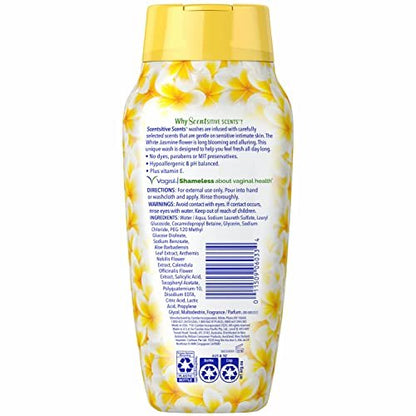 Vagisil Femininwasche für die Intimhygiene, Scentsitive Scents, pH-ausgeglichen und gynäkologisch getestet, Weißer Jasmin, 355 ml (1er-Pack)