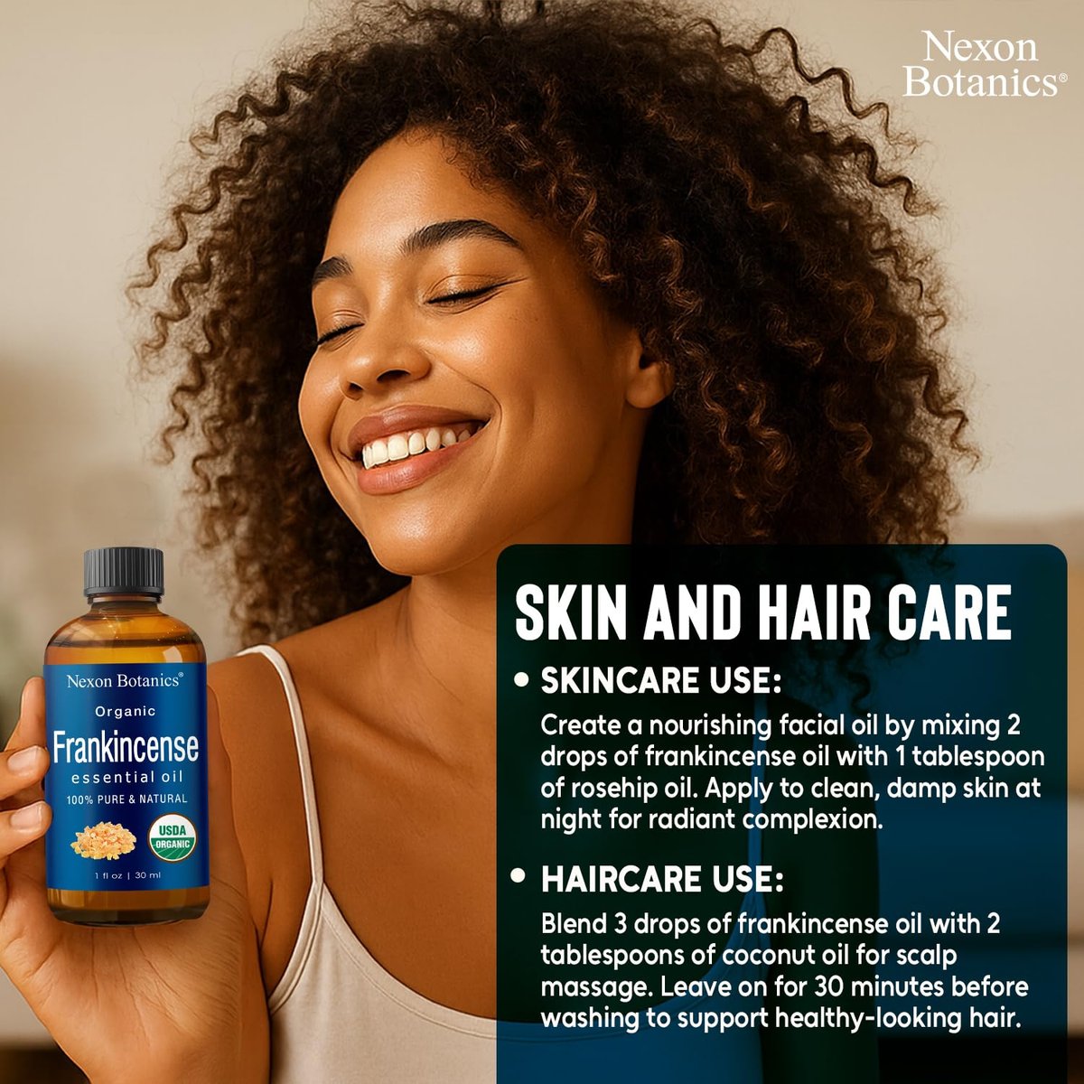Bio Weihrauch Ätherisches Öl 30 ml – Reines Naturöl für Aromatherapie, Diffuser, DIY, Kerzen- und Seifenherstellung – Nexon Botanics