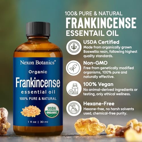 Bio Weihrauch Ätherisches Öl 30 ml – Reines Naturöl für Aromatherapie, Diffuser, DIY, Kerzen- und Seifenherstellung – Nexon Botanics