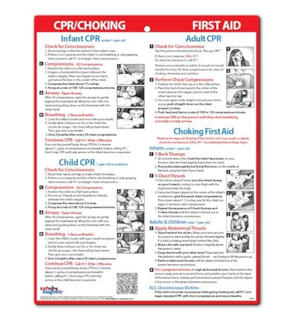 Sicherheitsmagnete von ZOCO – CPR & Ersticken Kühlschrankmagnet – Erste-Hilfe-Anleitung für Säuglinge, Kinder & Erwachsene – Heimlich-Manöver laminierte Karte 21,6 x 27,9 cm