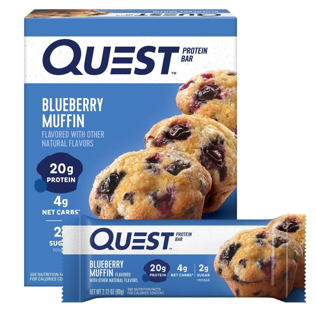 Quest Nutrition Proteinriegel Blaubeer-Muffin, 8,48 Unzen (4er-Pack)