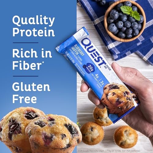 Quest Nutrition Proteinriegel Blaubeer-Muffin, 8,48 Unzen (4er-Pack)