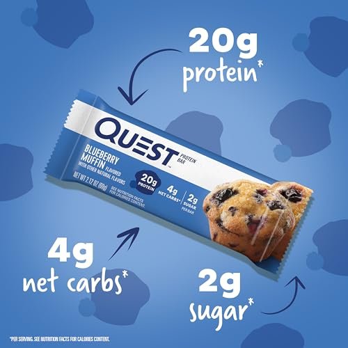 Quest Nutrition Proteinriegel Blaubeer-Muffin, 8,48 Unzen (4er-Pack)