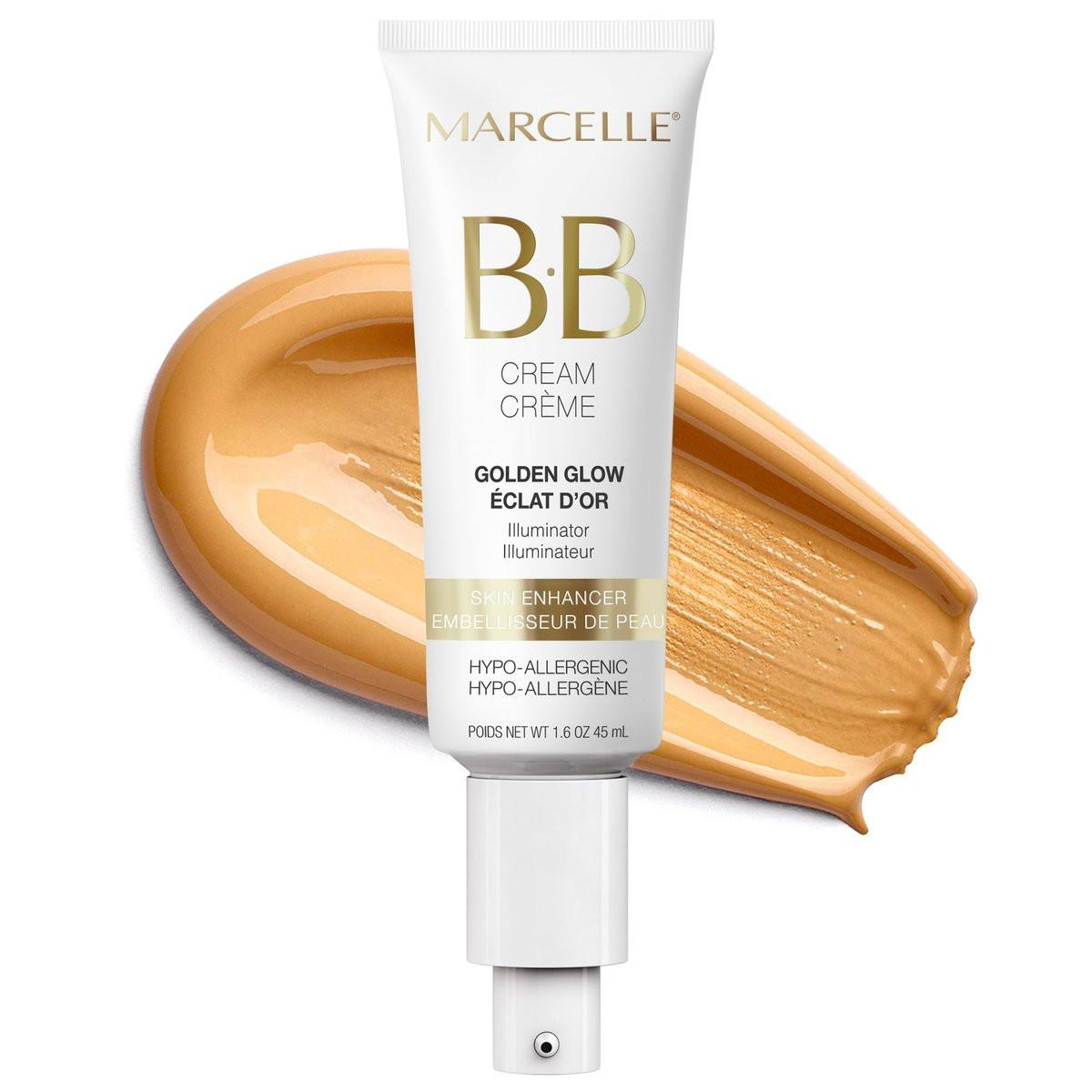 Marcelle BB Cream Golden Glow – Getönte Feuchtigkeitscreme & Illuminator für strahlende Haut, Universalfarbe, 1,5 fl oz