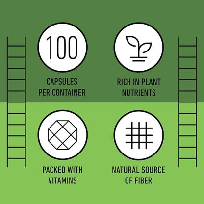 Complete Natural Products Reines Bio-Alfalfa-Blattpulver - 100 Kapseln - 450 mg reines, getrocknetes Bio-Alfalfa-Blattpulver in pflanzlichen Kapseln