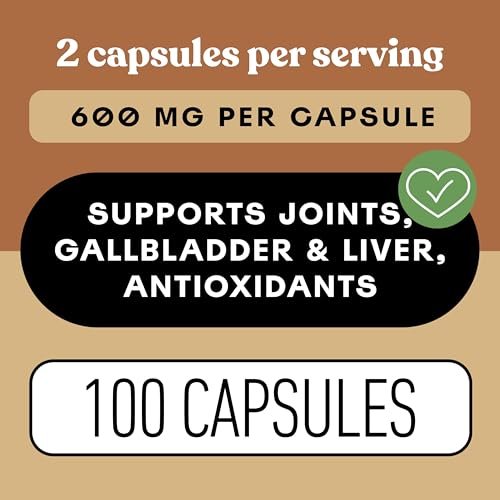 Bio Kurkuma Kapseln 600mg – Reines Curcumin Wurzelpulver, Pflanzliche Nahrungsergänzung für Leber- und Gallenblasenunterstützung, Natürliches Kräuter-Wellnessmittel