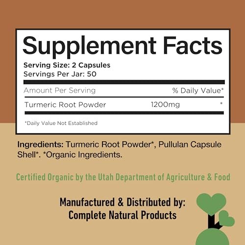 Bio Kurkuma Kapseln 600mg – Reines Curcumin Wurzelpulver, Pflanzliche Nahrungsergänzung für Leber- und Gallenblasenunterstützung, Natürliches Kräuter-Wellnessmittel