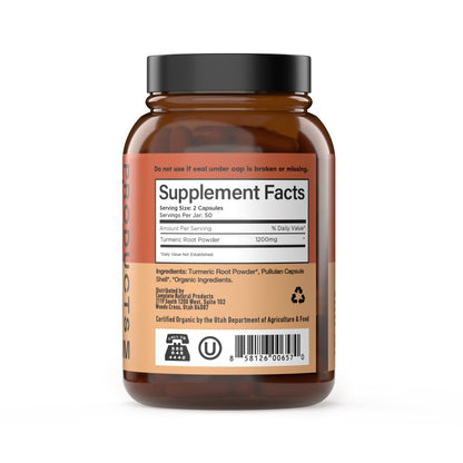 Bio Kurkuma Kapseln 600mg – Reines Curcumin Wurzelpulver, Pflanzliche Nahrungsergänzung für Leber- und Gallenblasenunterstützung, Natürliches Kräuter-Wellnessmittel