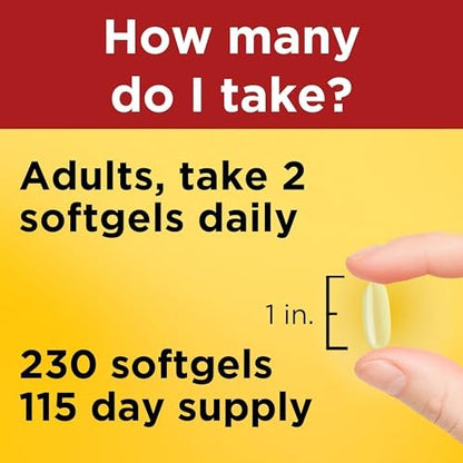 Nature Made Omega-3 Fischöl Kapseln 1200 mg, 230 Weichkapseln, 115 Tage Vorrat