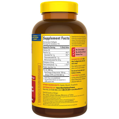 Nature Made Omega-3 Fischöl Kapseln 1200 mg, 230 Weichkapseln, 115 Tage Vorrat