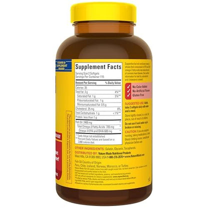 Nature Made Omega-3 Fischöl Kapseln 1200 mg, 230 Weichkapseln, 115 Tage Vorrat