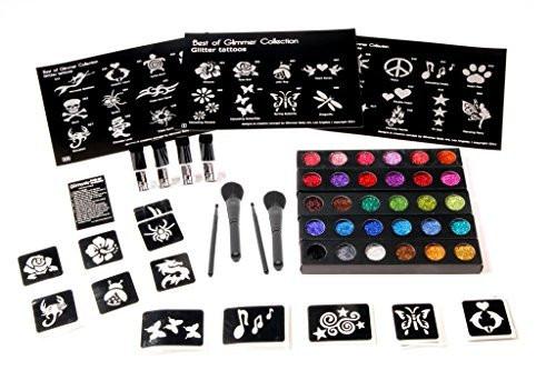 3er-Set Glitter Tattoo Hautkleber – Transparente temporäre Tattoo-Kleber für funkelnde Designs