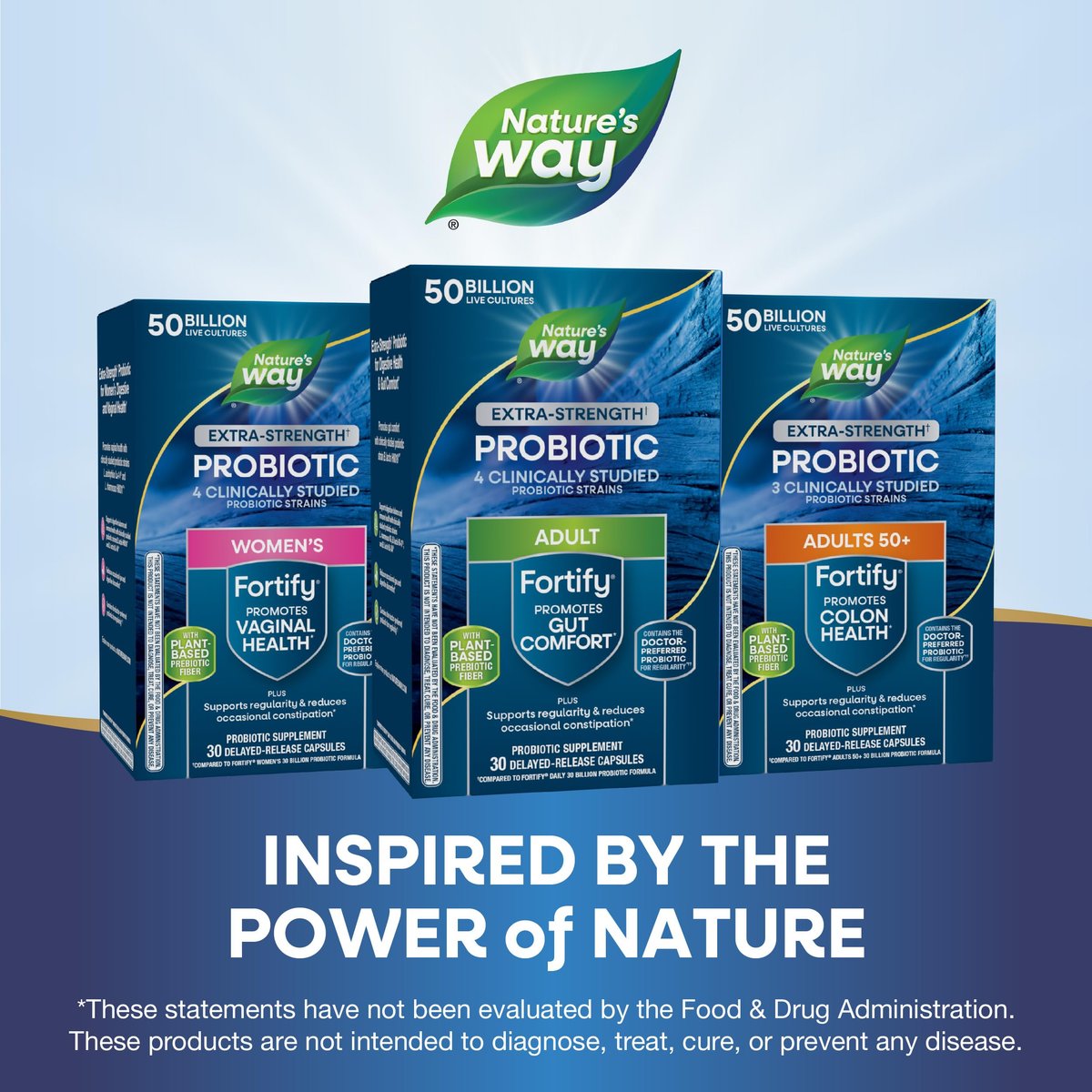 Nature's Way Extra Strength Fortify Probiotikum – 50 Milliarden Lebendkulturen für Verdauungs- und Immununterstützung, 30 Kapseln