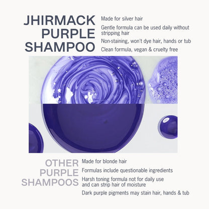 Jhirmack Silver Brightening Purple Shampoo und Conditioner Set für silbernes, graues und blondes Haar - 2x 355 ml